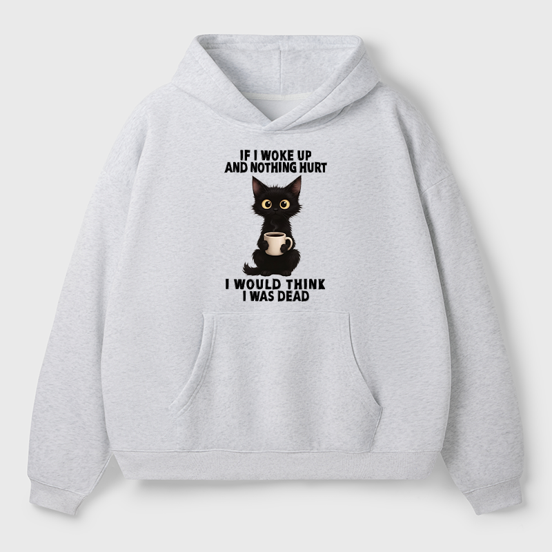 Tokyo-Tiger Funny Cute Black Cat And Coffee Meme Adult Fleece Hoodie