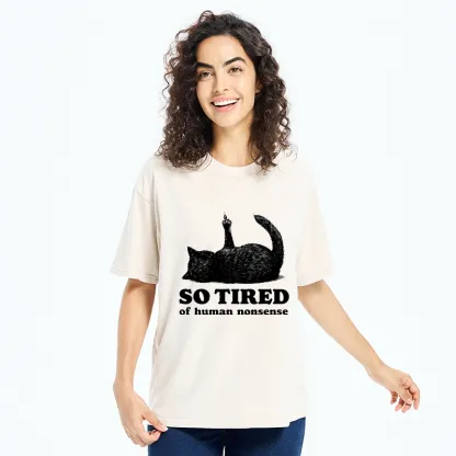 Tokyo-Tiger Funny Meme Tired Black Cat Vibe Washed T-Shirt