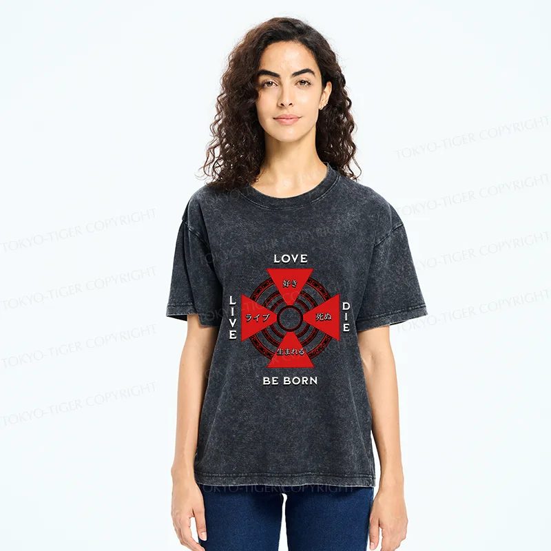 Tokyo-Tiger Reincarnation Kanji Washed T-Shirt