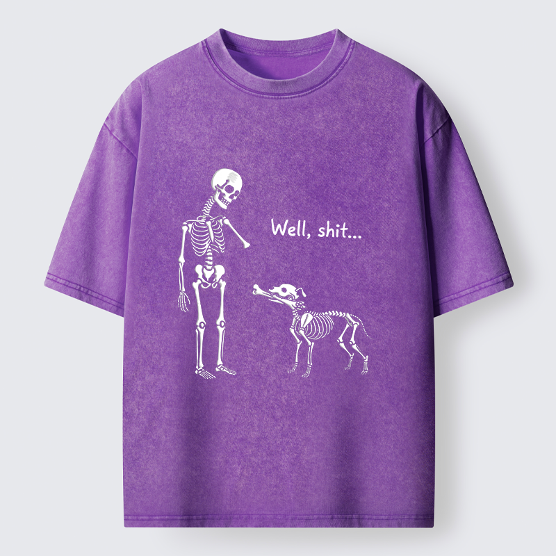 Tokyo-Tiger Skeleton Surprise Joke Washed T-Shirt