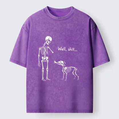 Tokyo-Tiger Skeleton Surprise Joke Washed T-Shirt