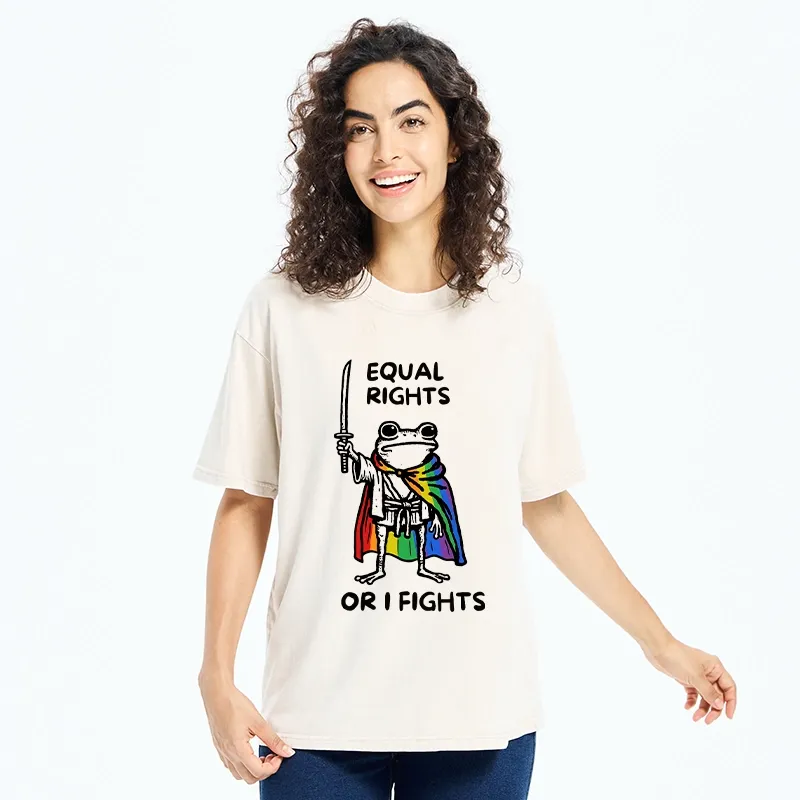 Tokyo-Tiger Equal Rights Or The Frog Fights Washed T-Shirt
