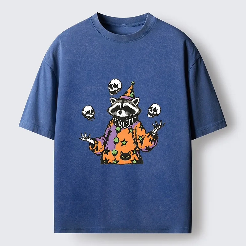 Tokyo‑Tiger Meme Jester Raccoon Washed T‑Shirt