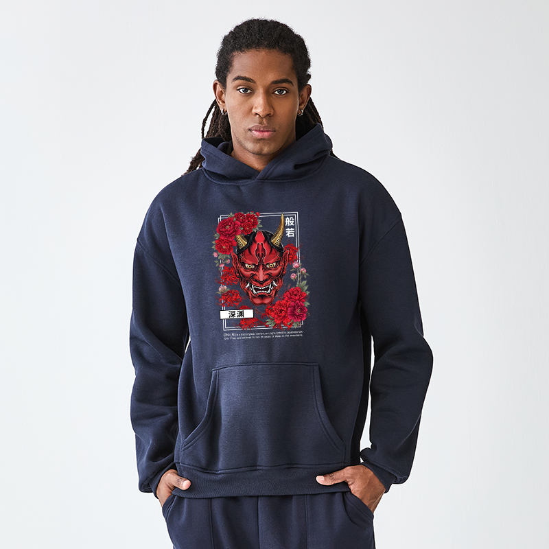 Tokyo-Tiger Cool Oni Floral Art Adult Fleece Hoodie