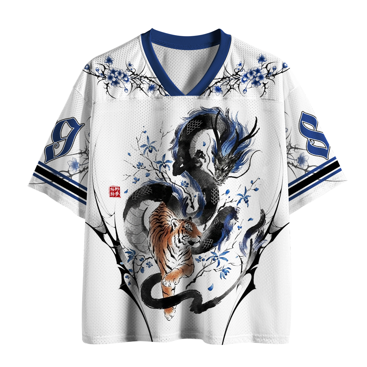 Tokyo-Tiger Ink Wash Dragon & Tiger Mesh Jersey