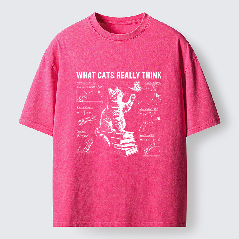 Tokyo-Tiger True Thoughts Of A Cat While Chasing Butterfly Washed T-Shirt