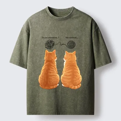 Tokyo‑Tiger Relatable Cat Thoughts Washed T‑Shirt