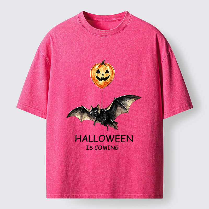 Tokyo‑Tiger Pumpkin Balloon Bat Meme Washed T‑Shirt
