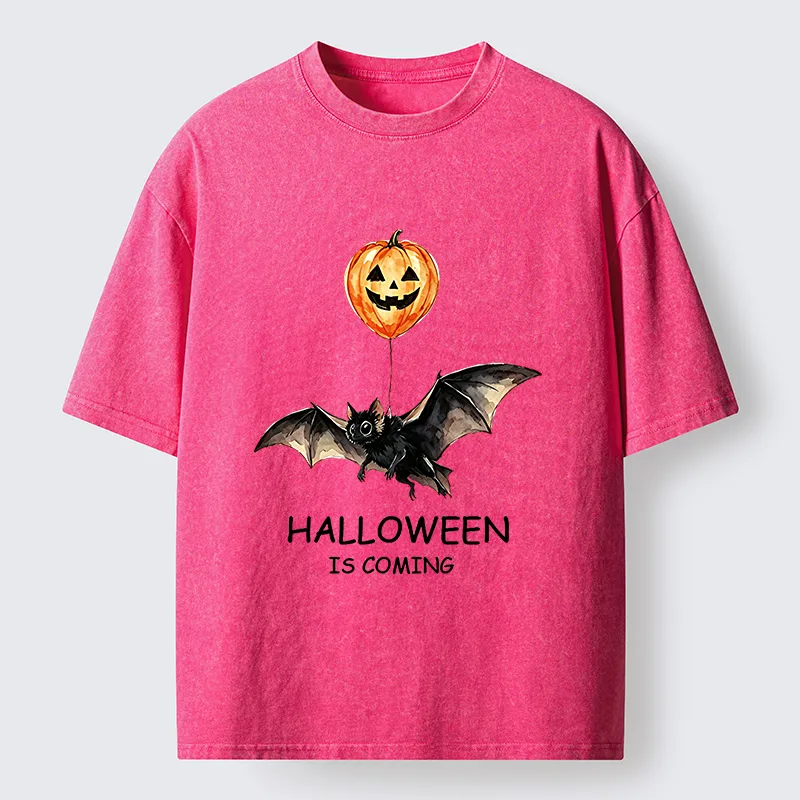 Tokyo‑Tiger Pumpkin Balloon Bat Meme Washed T‑Shirt