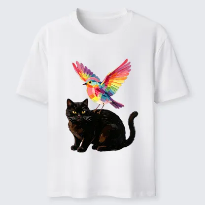 Tokyo-Tiger Rainbow Bird With Cat Classic T-Shirt