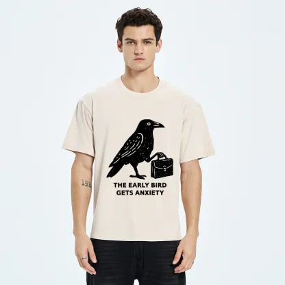 Tokyo-Tiger Funny Work Crow Meme Washed T-Shirt