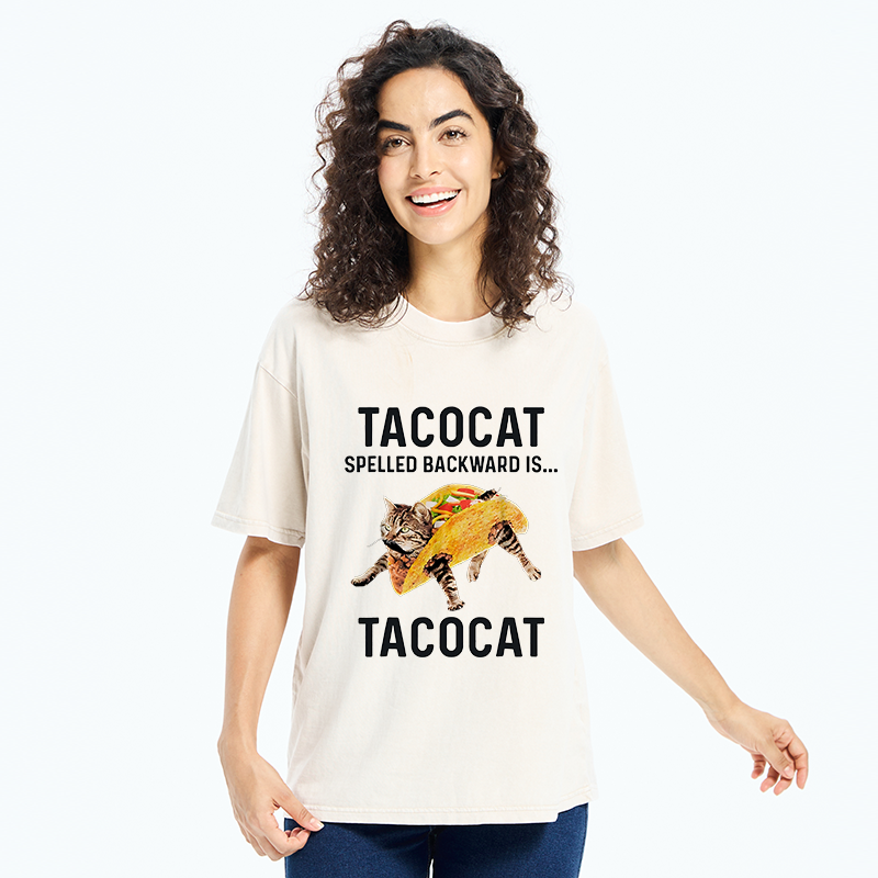 Tokyo-Tiger Tacocat Funny Washed T-Shirt