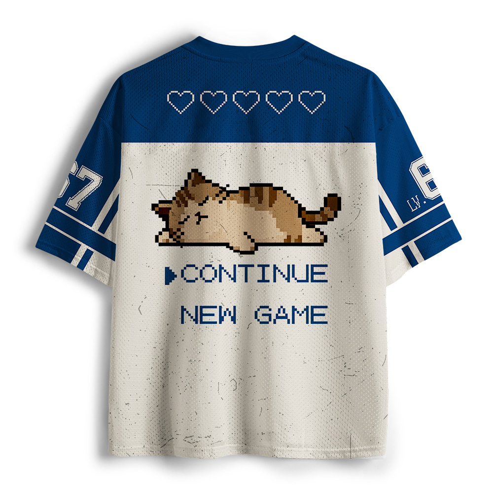Tokyo-Tiger The cat playing games： “One more win, then bed" Mesh Jersey