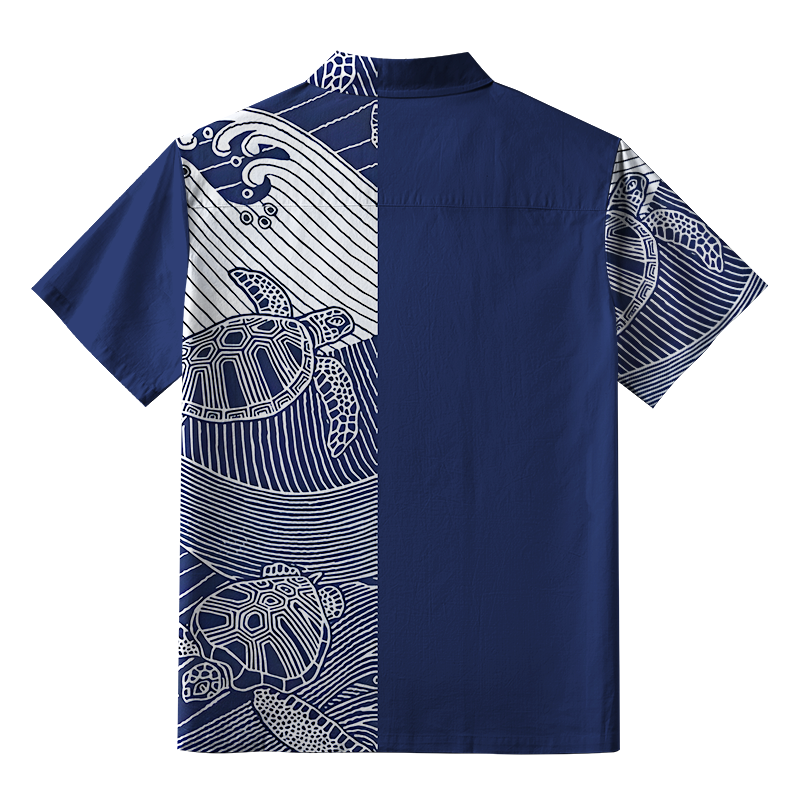 Tokyo-Tiger Turtles In The Ocean Button-up Shirt