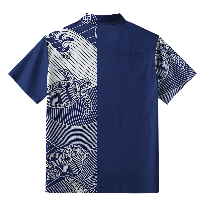 Tokyo-Tiger Turtles In The Ocean Button-up Shirt