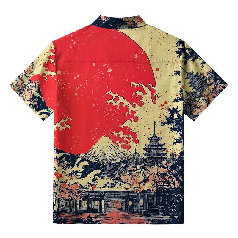 Tokyo-Tiger Traditional Japanese Scenery Aloha Hawaiian Shirt