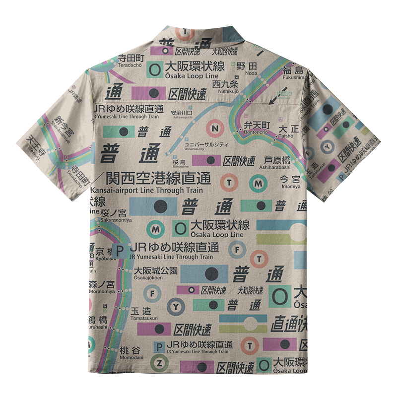 Tokyo-Tiger Japanese Train Routes Aloha Hawaiian Shirt