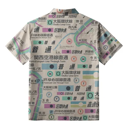 Tokyo-Tiger Japanese Train Routes Aloha Hawaiian Shirt