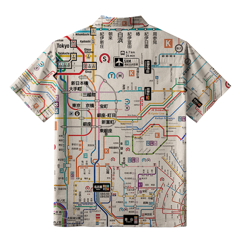 Tokyo-Tiger Tokyo Subway Map Aloha Hawaiian Shirt