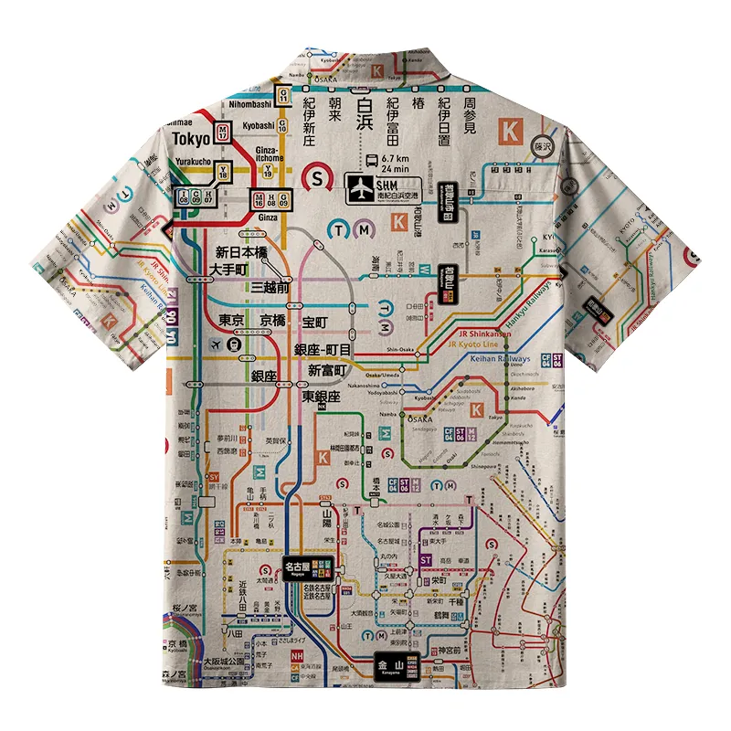 Tokyo-Tiger Tokyo Subway Map Button-up Shirt