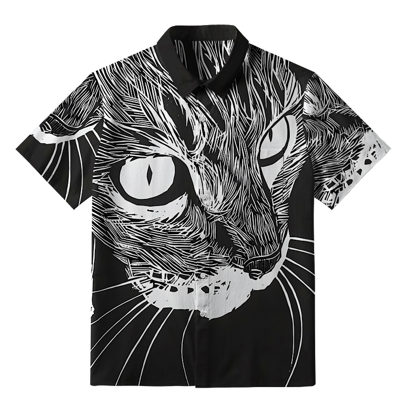 Tokyo-Tiger Cat's Gaze Button-up Shirt