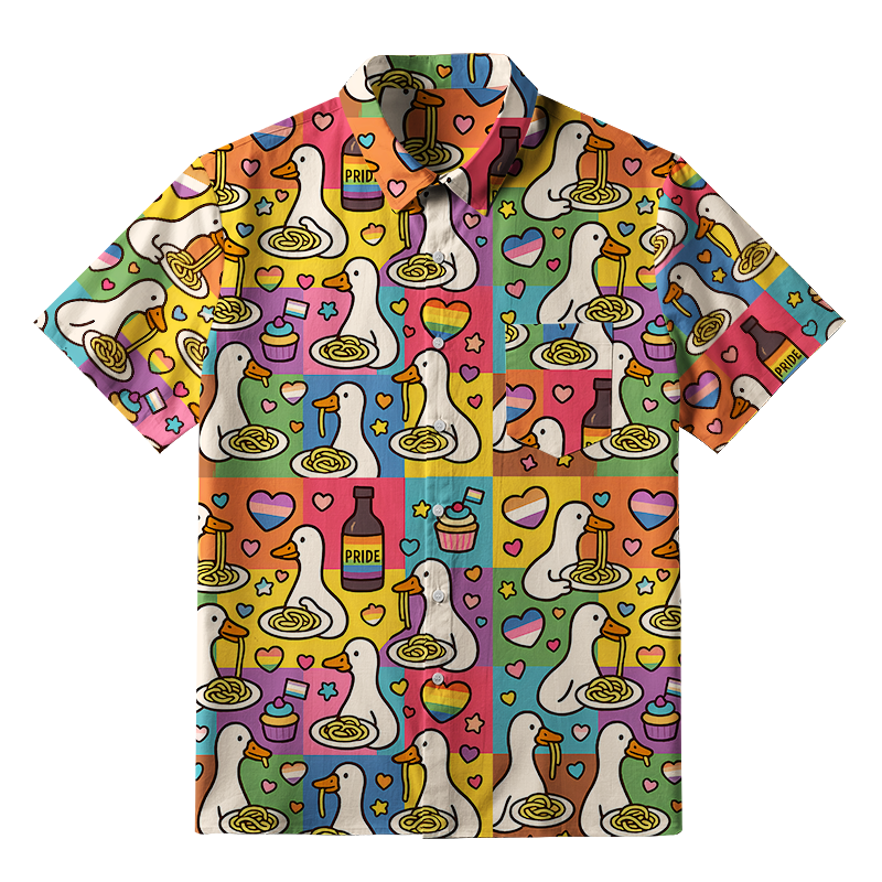 Tokyo-Tiger More Spaghetti Less Upsetti Proud Goose Button-up Shirt