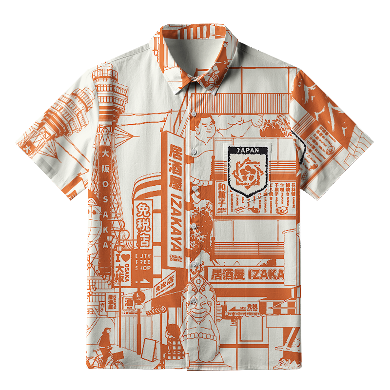 Tokyo-Tiger Japanese Izakaya Button-up Shirt