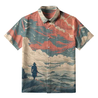 Tokyo-Tiger Samurai Gazing Into The Distance Button-up Shirt
