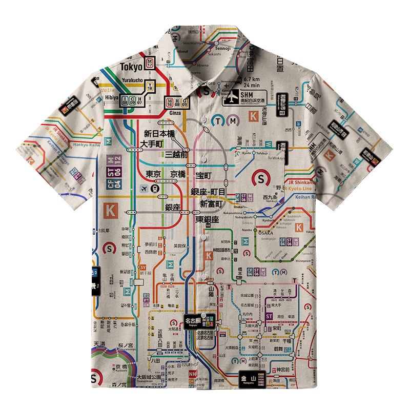 Tokyo-Tiger Tokyo Subway Map Button-up Shirt