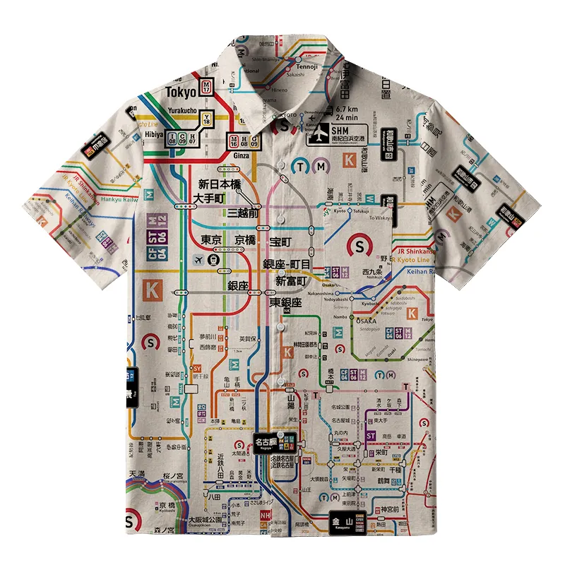 Tokyo-Tiger Tokyo Subway Map Button-up Shirt