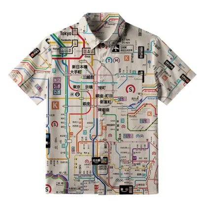 Tokyo-Tiger Tokyo Subway Map Button-up Shirt