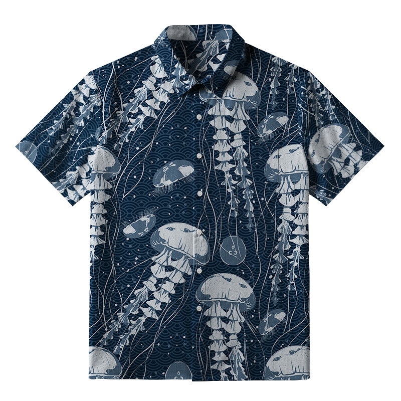 Tokyo-Tiger Oceanic Jellyfish Button-up Shirt