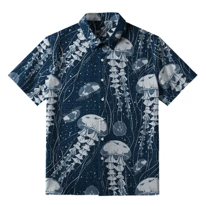 Tokyo-Tiger Oceanic Jellyfish Button-up Shirt