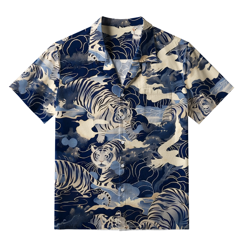 Tokyo-Tiger Tiger In The Waves Aloha Hawaiian Shirt