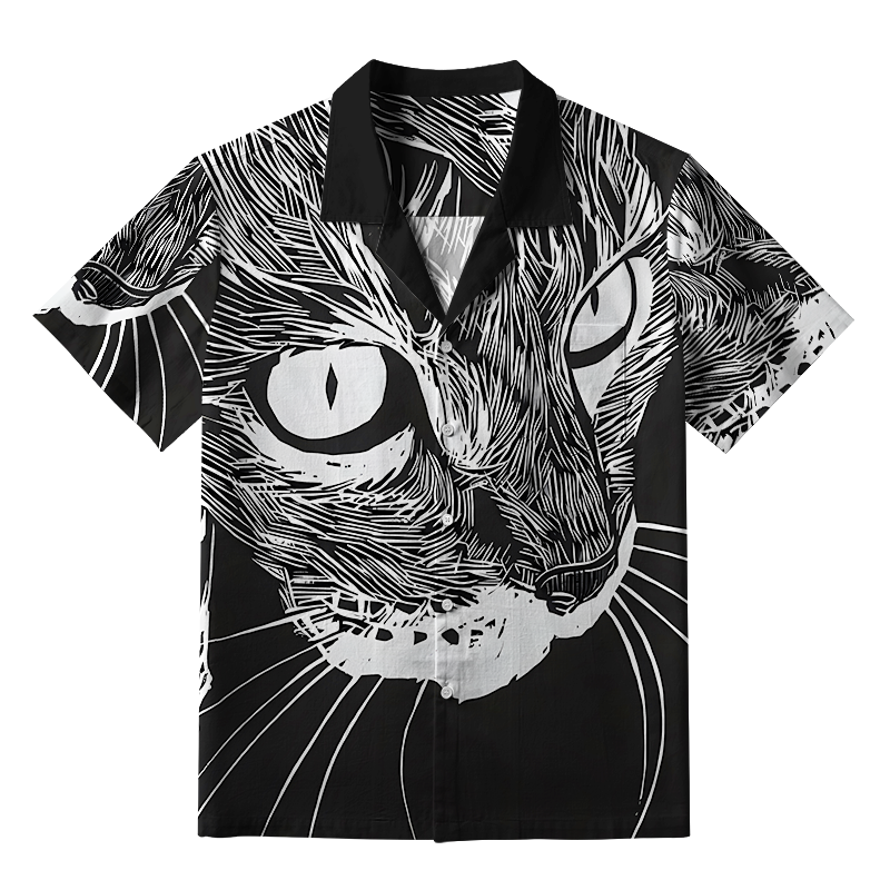 Tokyo-Tiger Cat's Gaze Aloha Hawaiian Shirt