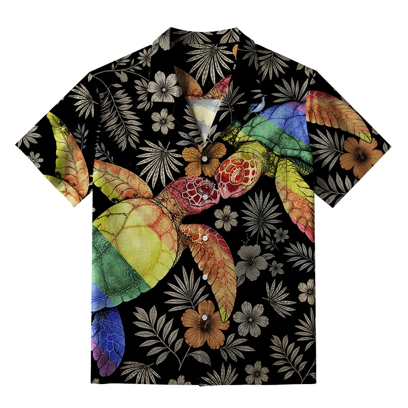 Tokyo-Tiger Slow Proud Floral Turtle Couple Aloha Hawaiian Shirt