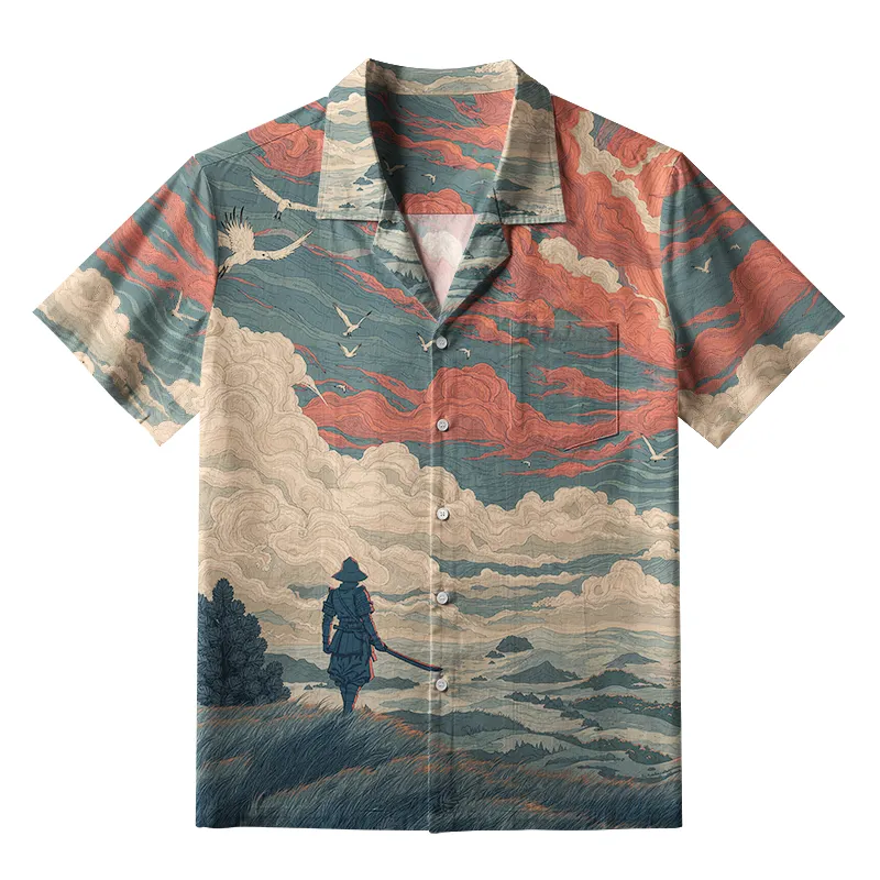Tokyo-Tiger Samurai Gazing Into The Distance Aloha Hawaiian Shirt