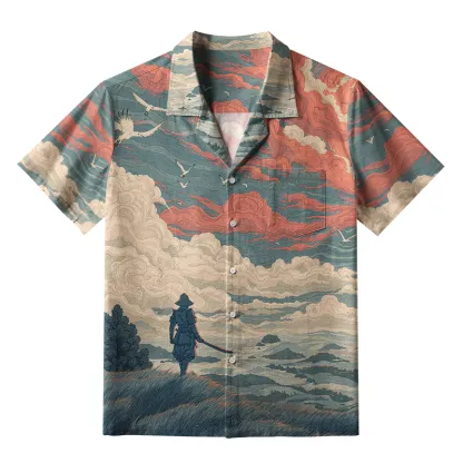 Tokyo-Tiger Samurai Gazing Into The Distance Aloha Hawaiian Shirt