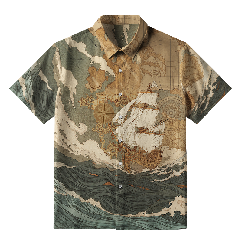 Tokyo-Tiger Sailing The Endless Seas Button-up Shirt