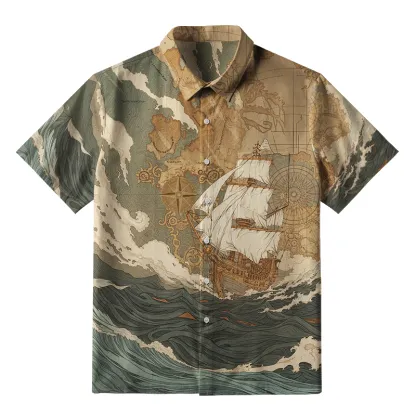 Tokyo-Tiger Sailing The Endless Seas Button-up Shirt