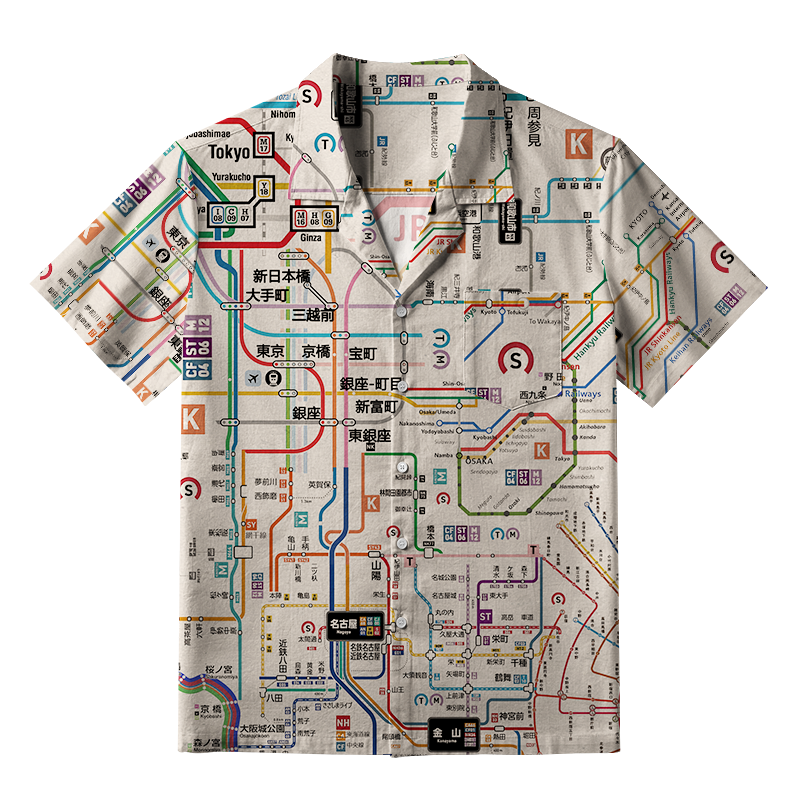 Tokyo-Tiger Tokyo Subway Map Aloha Hawaiian Shirt