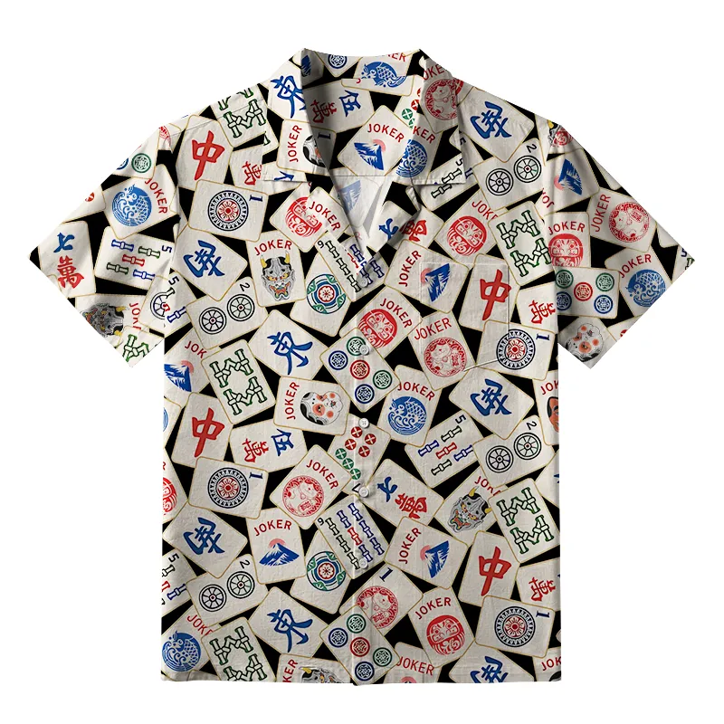 Tokyo-Tiger Mahjong Tiles Aloha Hawaiian Shirt