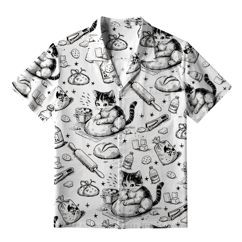 Tokyo-Tiger Cat Kneading Dough Aloha Hawaiian Shirt