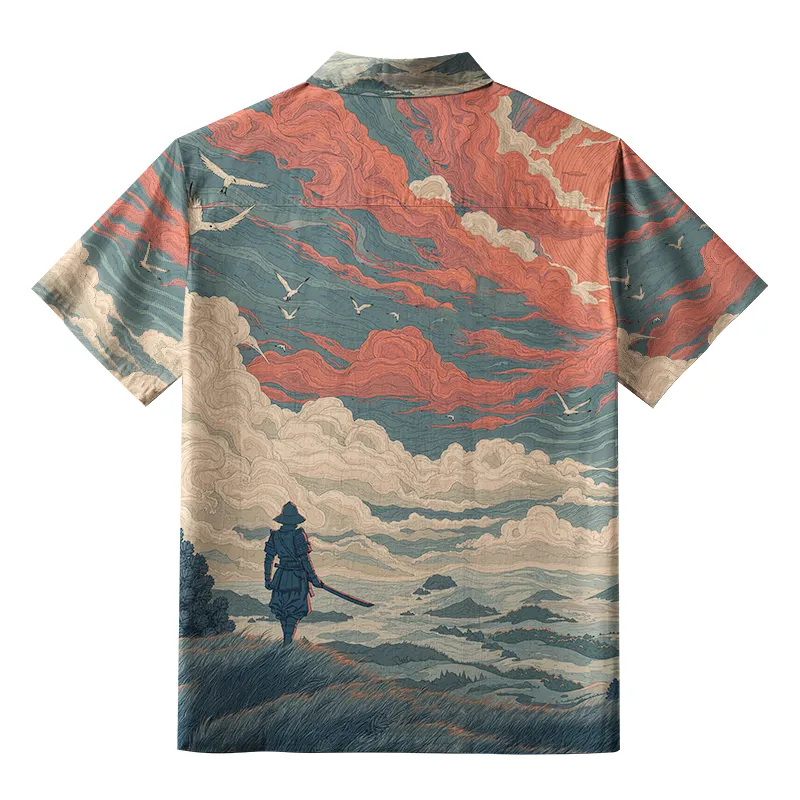 Tokyo-Tiger Samurai Gazing Into The Distance Aloha Hawaiian Shirt