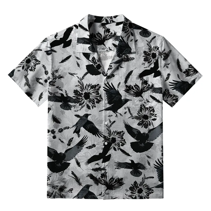 Tokyo-Tiger Crows Amongst Blossoms Aloha Hawaiian Shirt