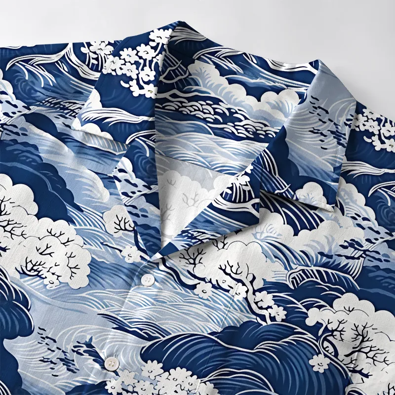 Tokyo-Tiger Traditional Japanese Scenery Aloha Hawaiian Shirt
