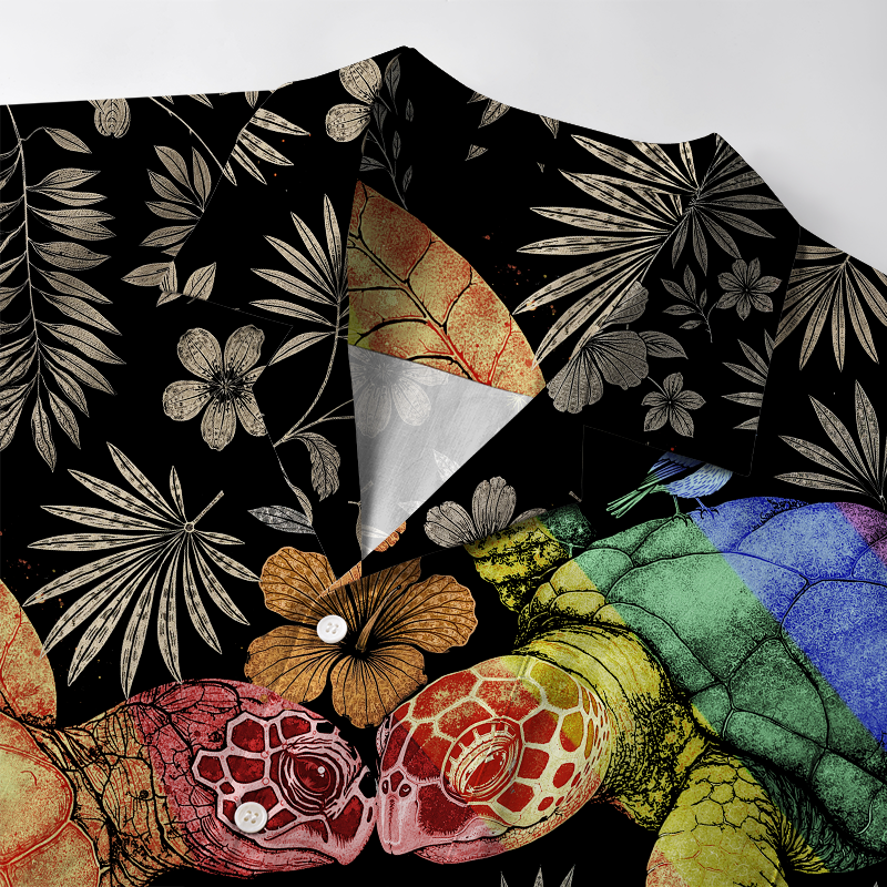 Tokyo-Tiger Slow Proud Floral Turtle Couple Aloha Hawaiian Shirt