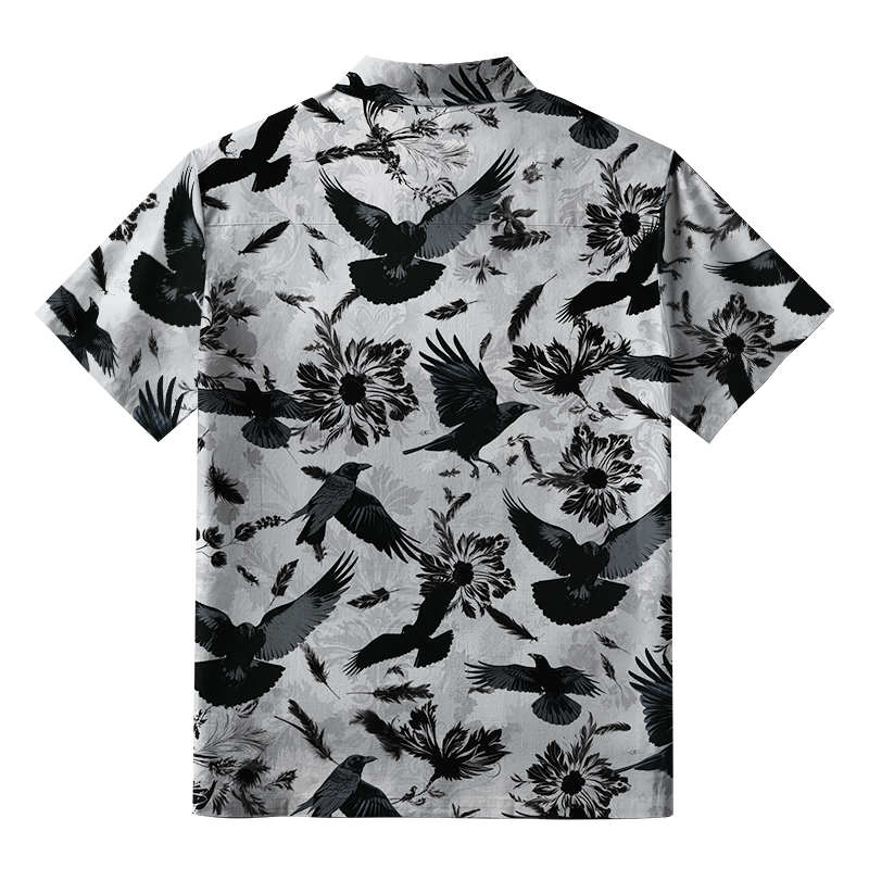 Tokyo-Tiger Crows Amongst Blossoms Aloha Hawaiian Shirt
