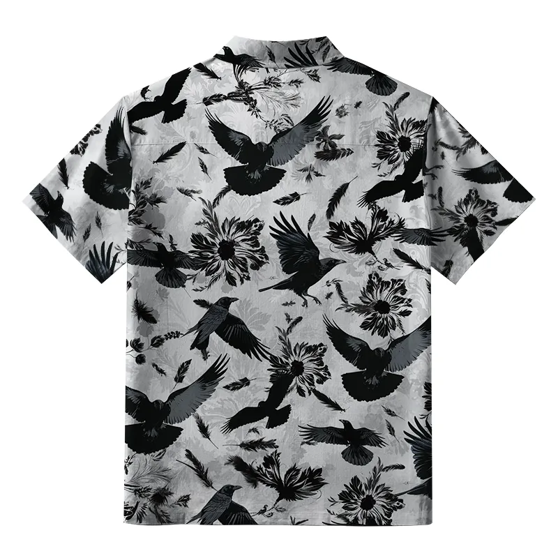 Tokyo-Tiger Crows Amongst Blossoms Aloha Hawaiian Shirt