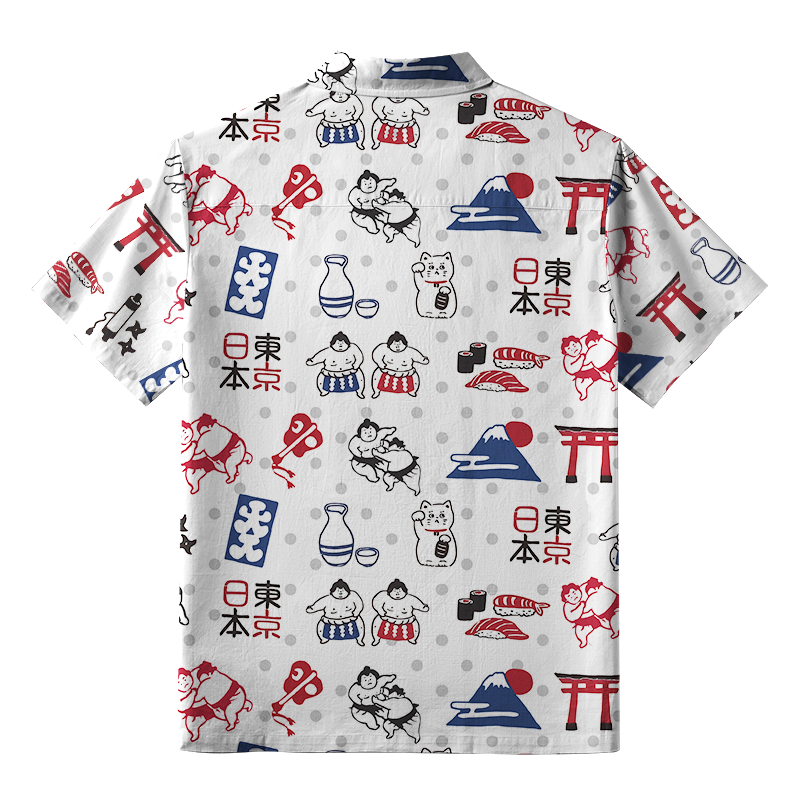 Tokyo-Tiger Japanese Elements Combination Aloha Hawaiian Shirt